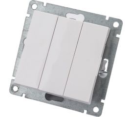 Трехклавишный выключатель UNIVersal серия афина, с/у, 10а, 220в, белый еврослот A0043 