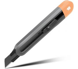 Технический нож DELI home series gray ht4018c сегментированное черное лезвие 18 мм, эксклюзивный дизайн, soft touch 112889 