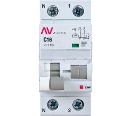 Дифференциальный автомат EKF AVERES DVA-6, 1P+N, 16А, C, 30мА, A, 6кА, SQ rcbo6-1pn-16C-30-a-av 
