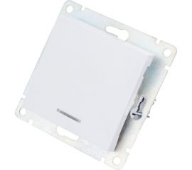 Одноклавишный выключатель UNIVersal с подсветкой серия афина, с/у, 10а, 220в, белый еврослот A0121 