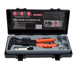 Заклёпочник FORCE резьбовой с заклёпками в ложементе 86 предметов 5861 