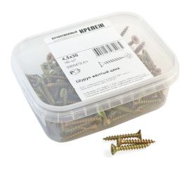 Шуруп Качественный КРЕПЕЖ желтый цинк 4,5x30, 180 шт. 0300479 КЧ 