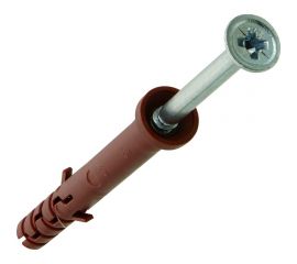 Усиленный нейлоновый дюбель-гвоздь ЕВРОПАРТНЕР multi pro lk, цилиндрическая манжета, 6x60 мм, 25 шт. B7 0012 