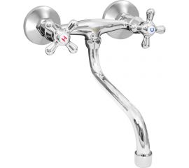 Смеситель для мойки Istok Luxe латунный двуручный настенный 0402.781 