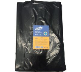 Мешки для мусора в упаковке (25 шт, 1300х1600 мм, 360 л, 60 мкм, ПВД, черные) Luscan 1578696 