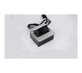 Выдвижной встраиваемый розеточный блок SETE на 1 EURO розетки и 2 USB SBT-1UC-80 