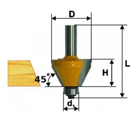 Фреза кромочная конусная (31.8х13 мм; 45°; хвостовик 8 мм) по дереву Энкор 9235 