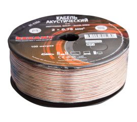 Акустический кабель REXANT 2х0,75 кв.мм, прозрачный SILICON, бухта 100 м 01-6304 