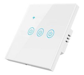 Умный трехкнопочный сенсорный выключатель Roximo белый SWSEN01-3W 