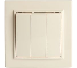 3-клавишный выключатель STEKKER psw10-9007-02, 250в, 10а, серия эрна, слоновая кость, 39923 
