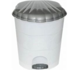 Ведро для мусора Violet с педалью, 11 л, бело-серый 151101 