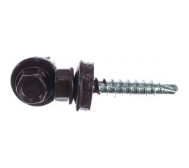 Саморезы для крепления кровельных материалов к деревянной обрешетке Зубр цвет RAL 8017 (шокол.-коричн.), оцинк., 4,8x29 мм, 2500 шт 4-300310-48-029-8017 