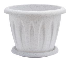 Горшок для растений Martika Фелиция мрамор 0.9л, диам. 140 мм, с поддонником С102М 