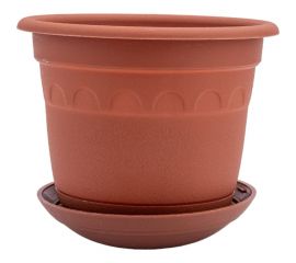 Горшок Martika Колывань 0.45л, диам. 11 см, терракотовый, с поддоном С91Т 