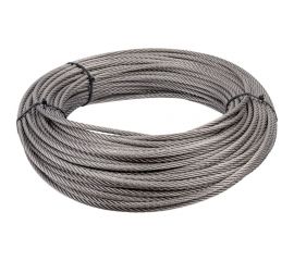 Нержавеющий трос KREPFIELD 6 мм, сталь А2, плетение 7x7, средней мягкости, 50 м 8379А2ТРОС6ММ-50 