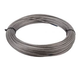 Нержавеющий трос KREPFIELD 3 мм, сталь А2, плетение 7x7, средней мягкости, 70 м 8379А2ТРОС3ММ-70 