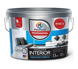 ВД краска латексная Professional Profilux INTERIOR МОЮЩАЯСЯ для стен и потолков база 3 13 кг Н0000005757 