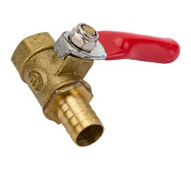 Кран шаровый внутренняя резьба 1/4""M на елочку 10 мм, латунь Pegas pneumatic 4418 