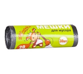 Мешки для мусора 20 л, 30 шт, черные, ролик Золушка 6450 