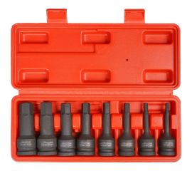 Набор головок ударных 8 шт, HEX5-HEX19, 78 мм, 1/2"", пластиковый кейс Airline ATAS049 