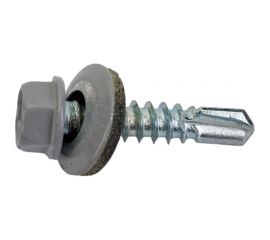 Кровельный саморез STARFIX 5,5x25 мм, цинк, шайба с прокладкой, PT3, RAL 7004, 250 шт. SMC3-64493-250 