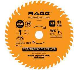 Диск пильный Universal 250 мм (9 7/8”), Z48, посадка 30+25.4/20/16 мм rage by VIRA 594237 