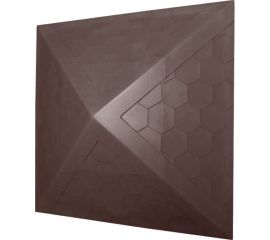 Колпак ППК на заборный столб 2x2 кирпича Neoкомпозит Гибкая черепица, 535x535x43 мм, коричневый КЗ-535 ГЧ К 