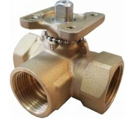 Трехходовой шаровой кран TECHNO 3015A латунный, под привод DN15, G1/2, КVS 2.5 640315-1 