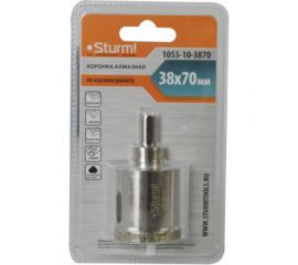 Коронка алмазная (38х70 мм; хв-к с проточкой) Sturm 1055-10-3870 