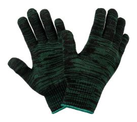 Двойные трикотажные перчатки Фабрика перчаток, без ПВХ, 10 класс, 5 нитей, зеленые, р.М 5-10-ДВ-ЗЕЛ-БП-(M) 