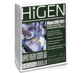Универсальные безворсовые салфетки Higen S90 в листах, белые, 72 gsm, 35x35 см, 45/55, 30лст/пач 7977 