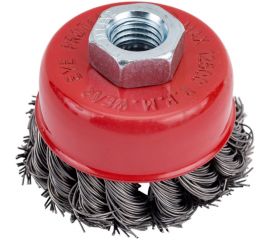 Щетка-чашка (65 мм; М14; крученая проволока) для УШМ vertextools 12200-065 