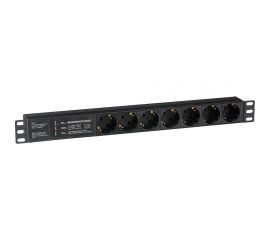 Блок розеток ExeGate ServerPro PDU-19H701 Al-7S-C14-SPD3, 19, 1U, алюминий, 7 Schuko, С14, SPD3 280836 