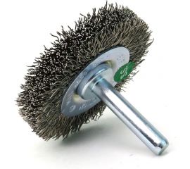 Щетка для дрели дисковая 50x8 мм, с хв-м 6 мм, гофрированная нержавеющая сталь 0.30 мм 13-171 EuroBrush EB-D50SS 