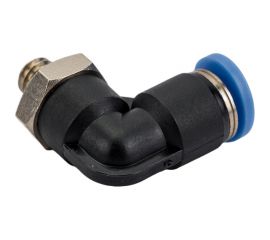 Фитинг цанговый угловой с наружной резьбой M6x1 для трубки диаметром 4 мм SHPI PL 04-M6 