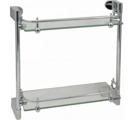 Полка Solinne Mirror стеклянная двухъярусная хром B-82711-2 2552.071 