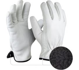 Рабочие кожаные перчатки на флисе Jeta Safety Winter Smithcraft JLE821-9/L 