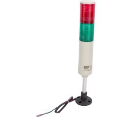 Светосигнальная колонна INNOCONT d=56мм, светодиод, стойка 70мм, основание d=70мм, постоянное свечение, зуммер, цвет: красный, зеленый, 220VAC, IP50, кабель 0,5м TL56B-220-RG 