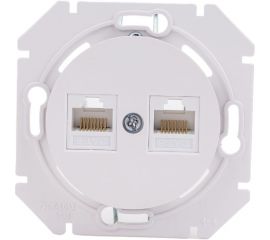 Механизм компьютерной розетки Bylectrica 2-местная, категория 5е, скрытая установка, серия ПРОВАНС, белый РК216-6312 