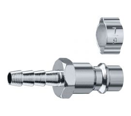 Переходник ЗУБР Профессионал штуцер елочка 6 мм - рапид штуцер, с хомутом 64918-06 