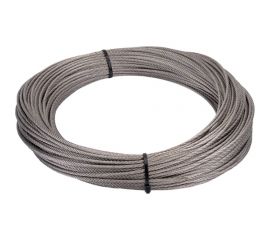 Нержавеющий трос KREPFIELD 3 мм, сталь А2, плетение 7x7, средней мягкости, 50 м 8379А2ТРОС3ММ-50 