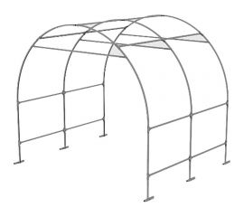 Конструкция дачная каркас (2.5x2х2.27 м, оцинкованная, краб шаг 1 м) AGRUS Ck2.5x2x2.27 