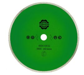 Диск алмазный сплошной по граниту 400х10х3.2х32/25.4 мм TORGWIN S98142 