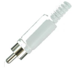 Разъем RCA штекер Pro Legend пластик на кабель, белый, PL2150 