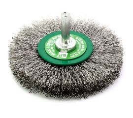 Щетка концевая для дрели 80х12 мм, хв-к 6 мм, проволока гофрированная нерж. сталь 0.3 мм SIT 0976 