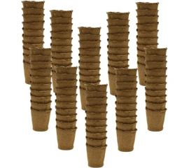 Набор торфяных горшочков ЛЕТО диам. 80 мм, высота 80 мм, 100 шт. 90423 