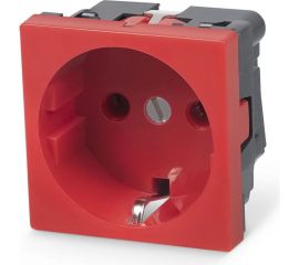 Электрическая розетка Cabeus Mosaic 45x45, нем. ст., 2K+3, 16A, красная (в сборе) ME45-RD 