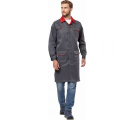 Халат Эксперт Спецодежда Страйк серый/красный, р. 48-50, рост 182-188 6446000045308 