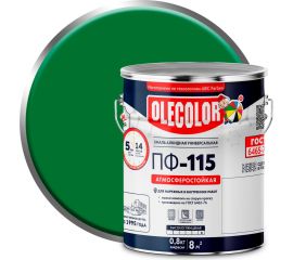 Эмаль OLECOLOR ПФ-115 зеленый, 5 кг 4300002448 