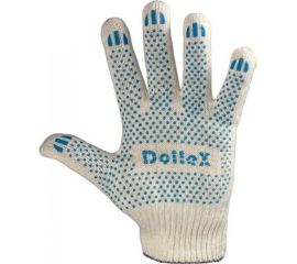 Перчатки х/б с ПВХ Dollex 5 ниток, 5 пар, белые 5PVX-W 